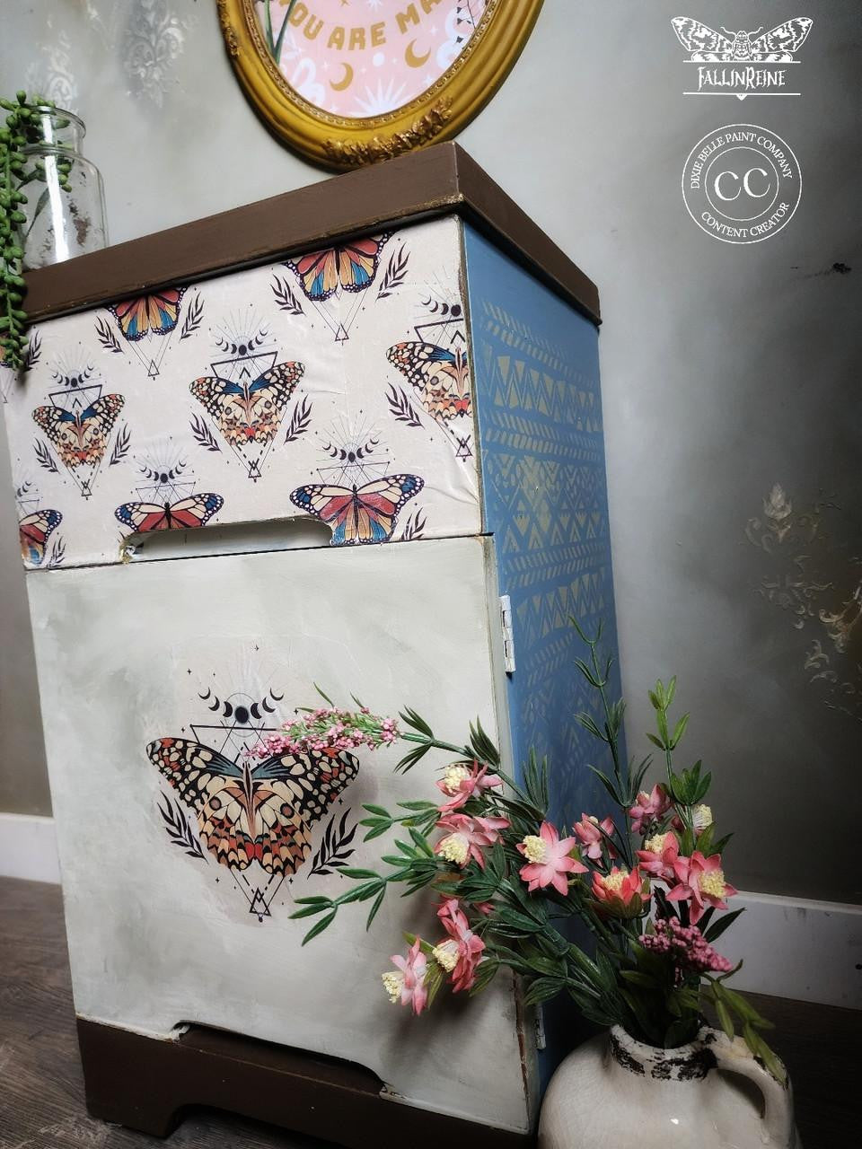 Boho Butterflies / Vintage Hearts A3 Decoupage Rice Paper 11.7" x 16.5" / Dixie Belle Paint