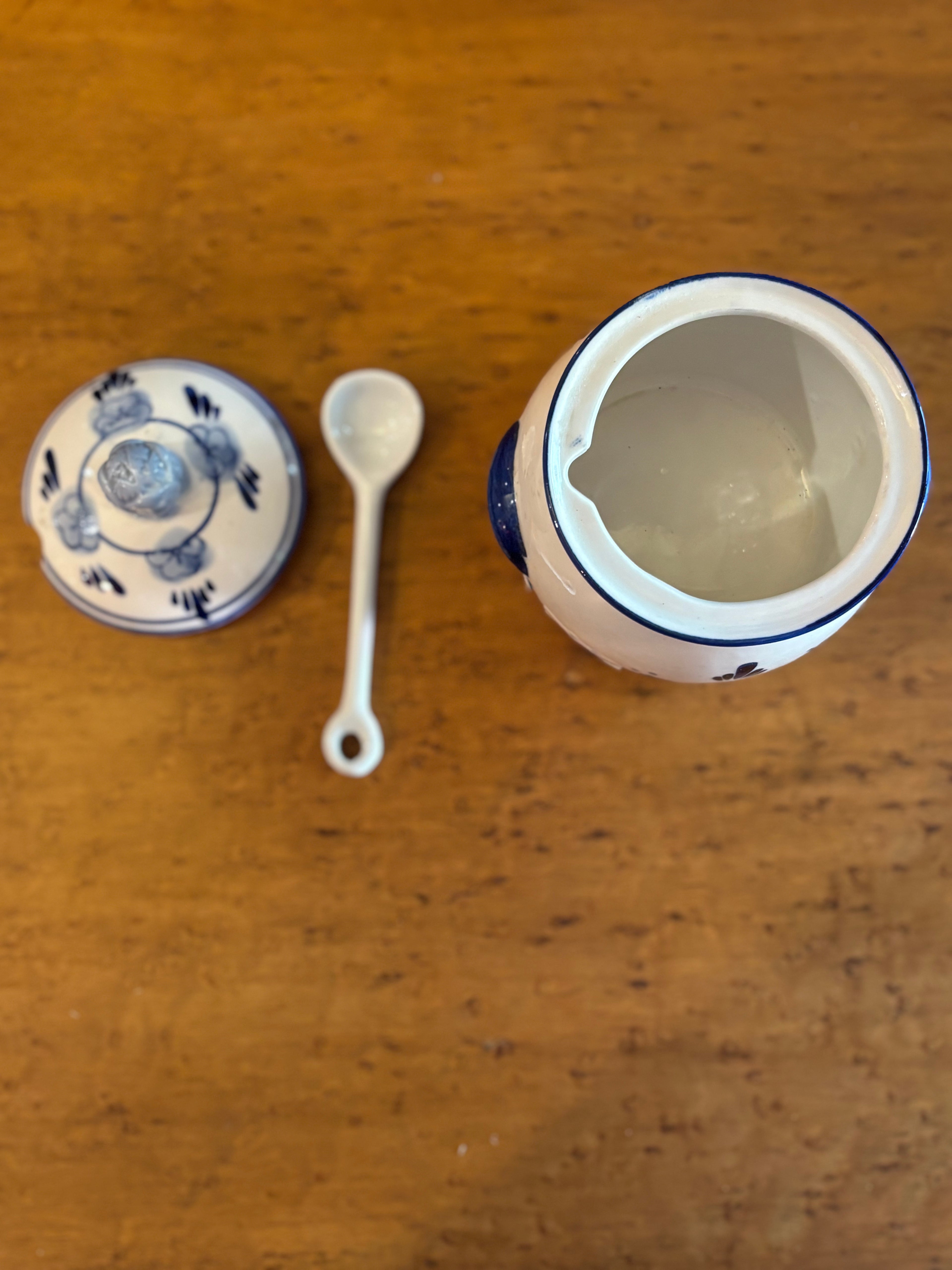 Delft Blue Hand Painted Jam Jar