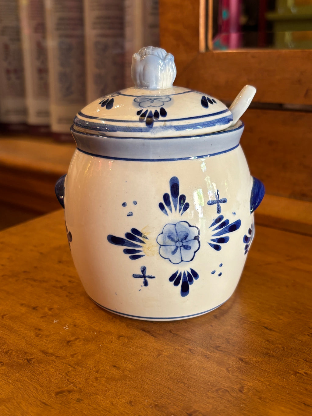 Delft Blue Hand Painted Jam Jar