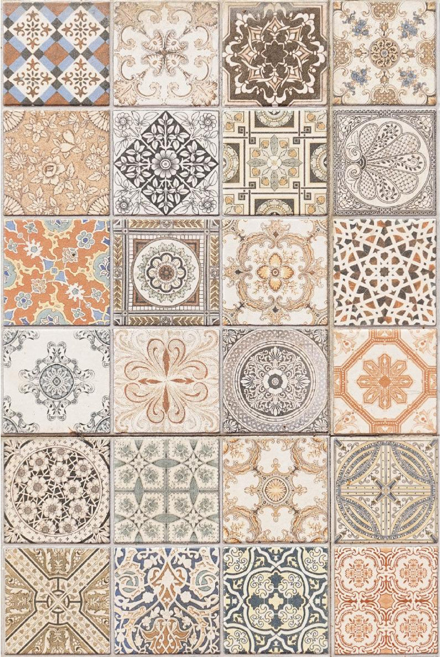 Moorish Tiles A3 Decoupage Rice Paper 11.0" x 16.5" / Dixie Belle Paint