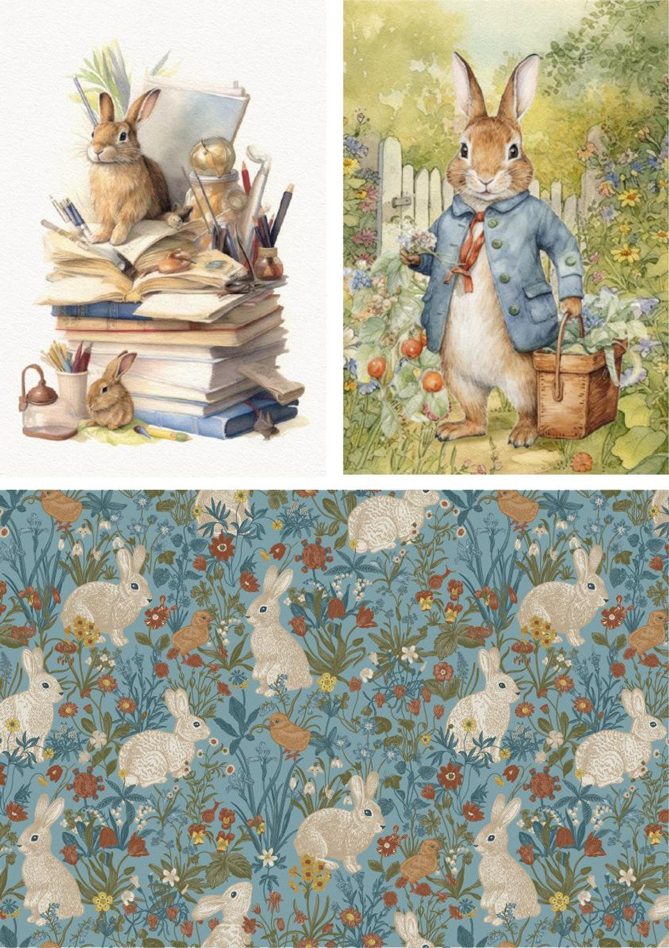 Beatrix Potter/ Peter Rabbit A3 Decoupage Rice Paper 11.7" x 8.3" / Dixie Belle Paint