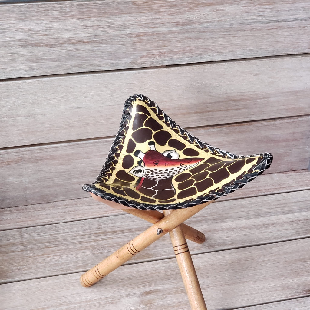 Safari Friends Leather Tripod Stool