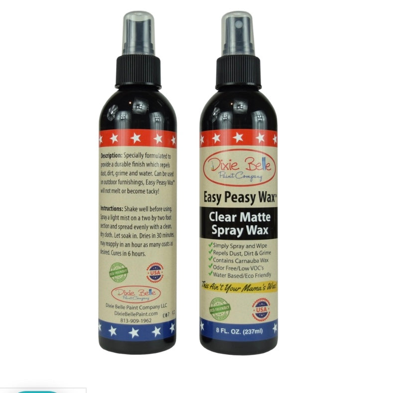 Easy Peasy Wax, Clear Matte Spray Wax  / Dixie Belle Chalk Mineral Paint