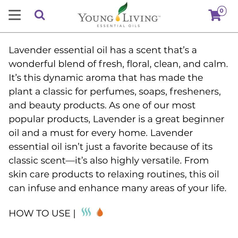 Lavender / Lavender Vitality Essential Oil (Young Living Essential Oils)