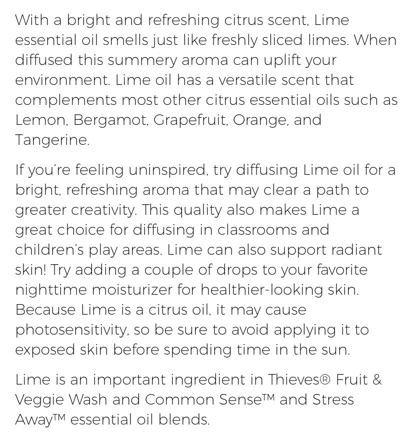 Lime Essential Oil (Young Living Essential Oils)