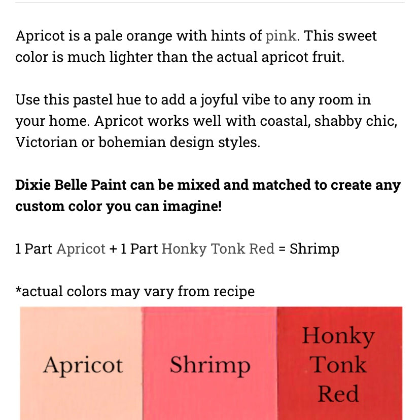 Apricot / Dixie Belle Chalk Mineral Paint