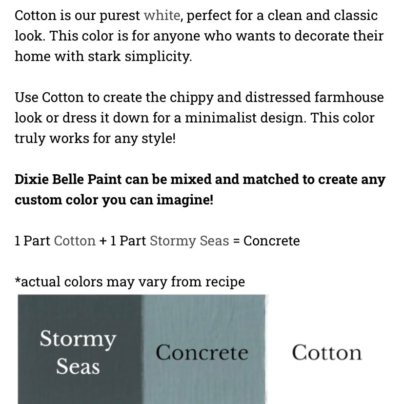 Cotton / Dixie Belle Chalk Mineral Paint