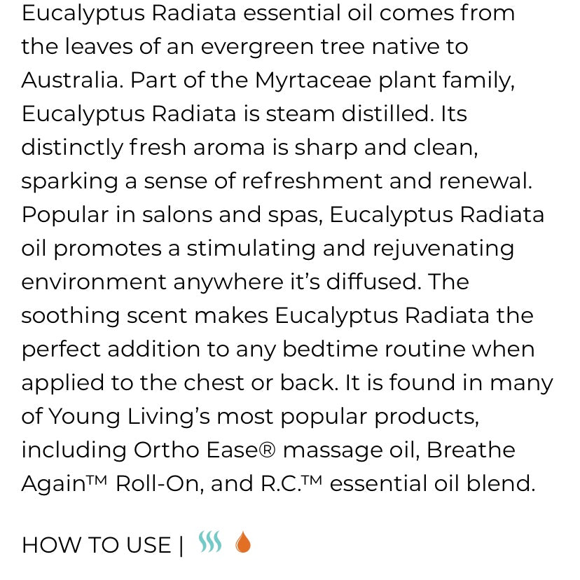Eucalyptus Radiata Essential Oil (Young Living Essential Oils)