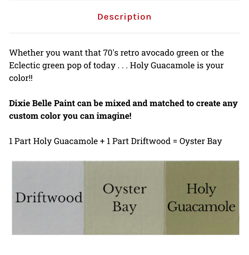 Holy Guacamole / Dixie Belle Chalk Mineral Paint