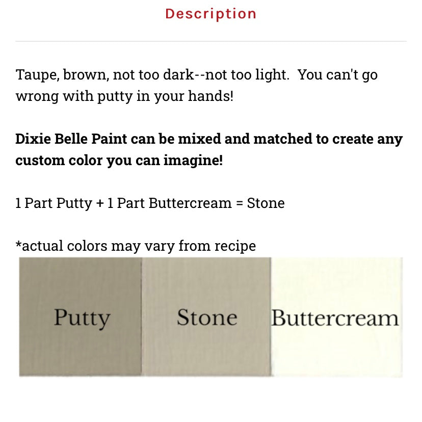 Putty / Dixie Belle Chalk Mineral Paint