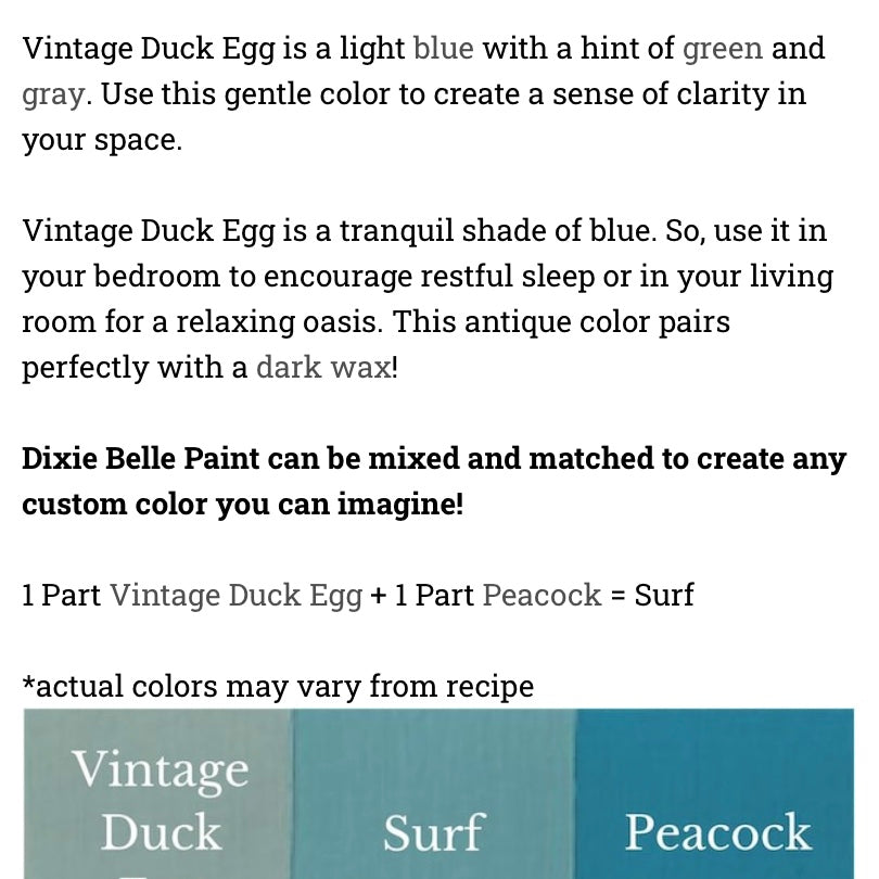 Vintage Duck Egg / Dixie Belle Chalk Mineral Paint