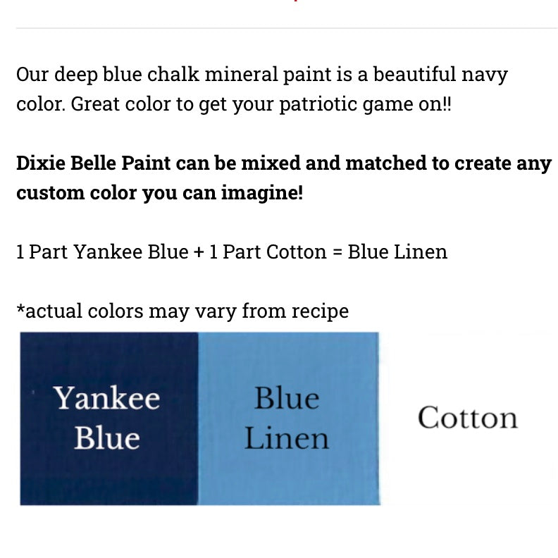 Yankee Blue / Dixie Belle Chalk Mineral Paint