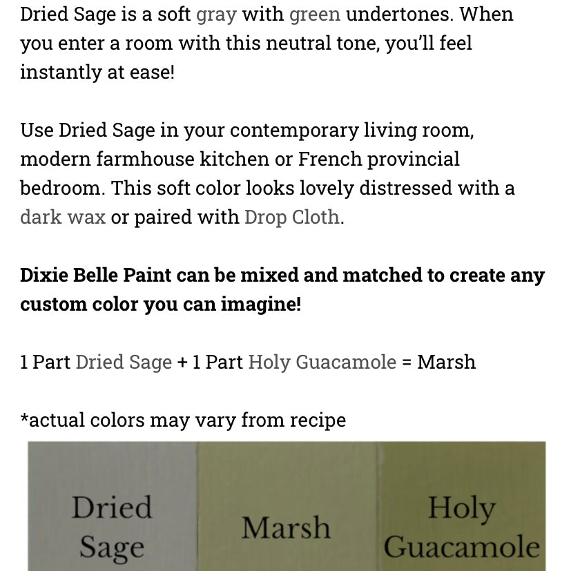 Dried Sage / Dixie Belle Chalk Mineral Paint