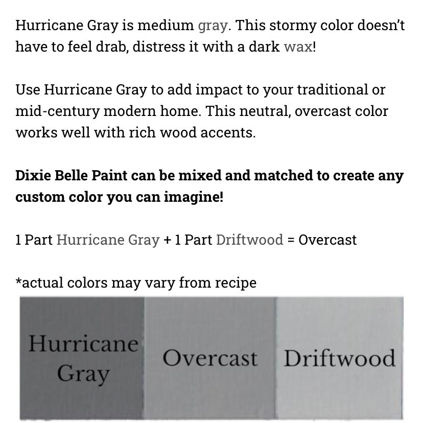 Hurricane Gray / Dixie Belle Chalk Mineral Paint