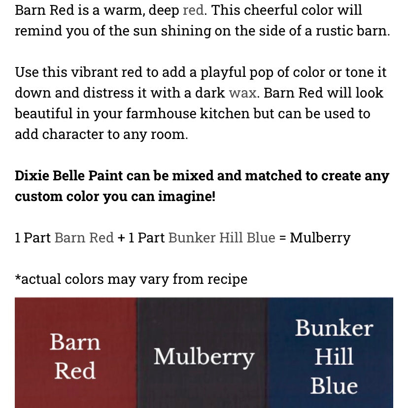 Barn  Red / Dixie Belle Chalk Mineral Paint