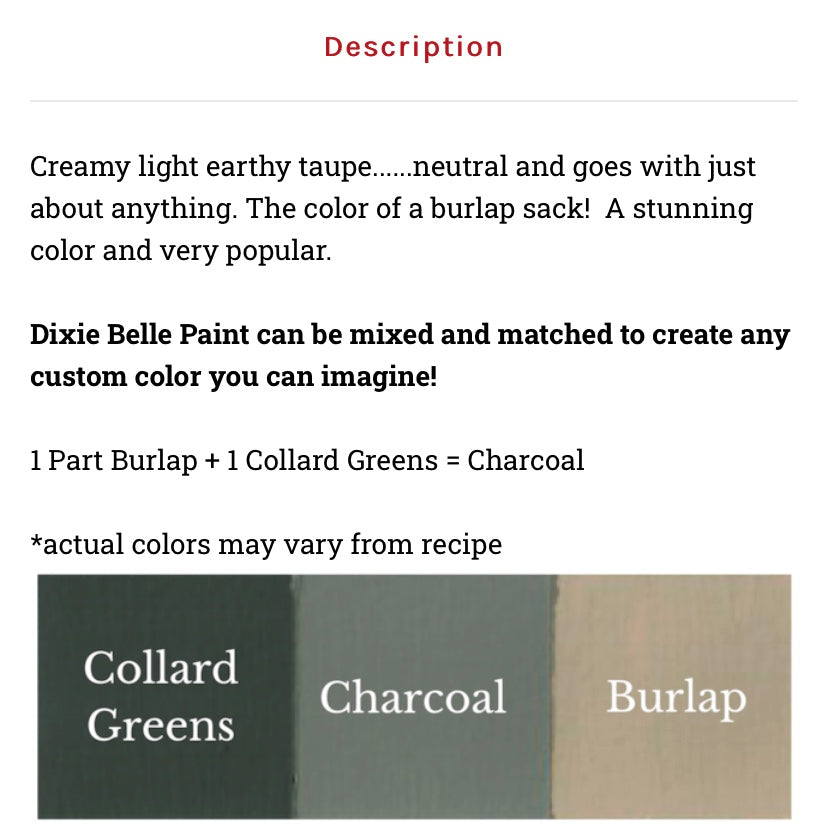 Burlap / Dixie Belle Chalk Mineral Paint