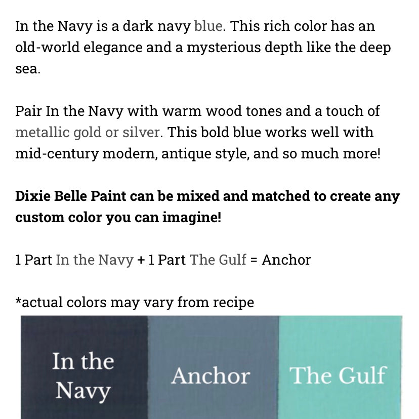 In the Navy / Dixie Belle Chalk Mineral Paint