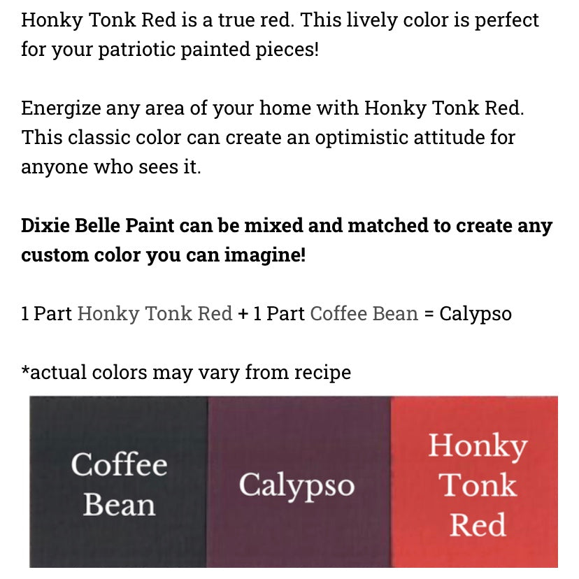 Honky Tonk Red / Dixie Belle Chalk Mineral Paint