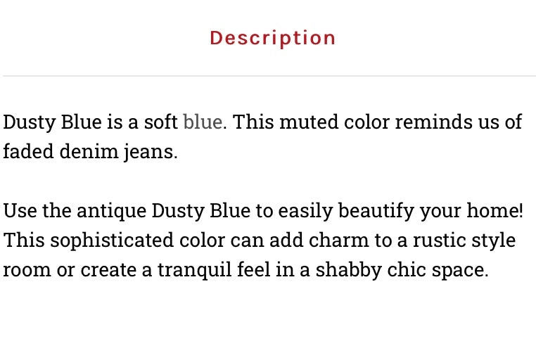 Dusty Blue  / Dixie Belle Chalk Mineral Paint