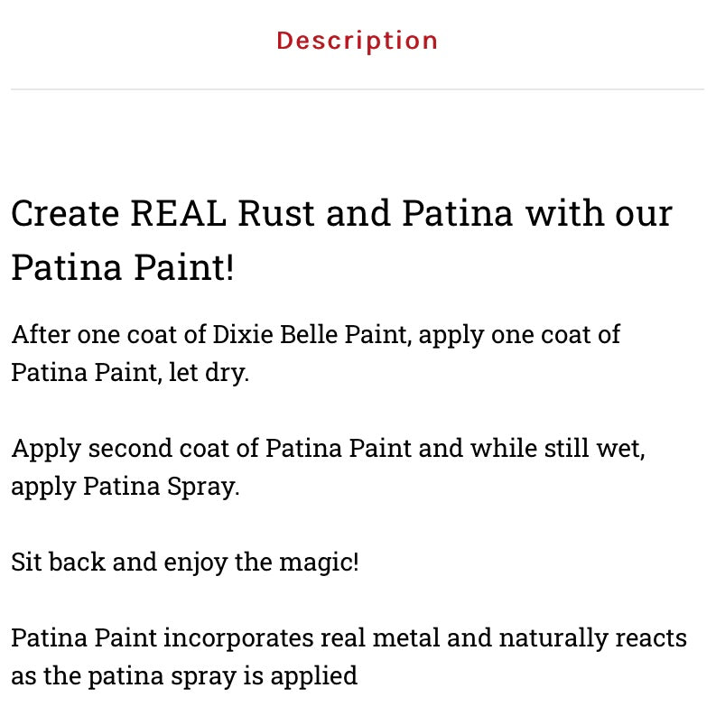 Patina Paint / Dixie Belle Chalk Mineral Paint