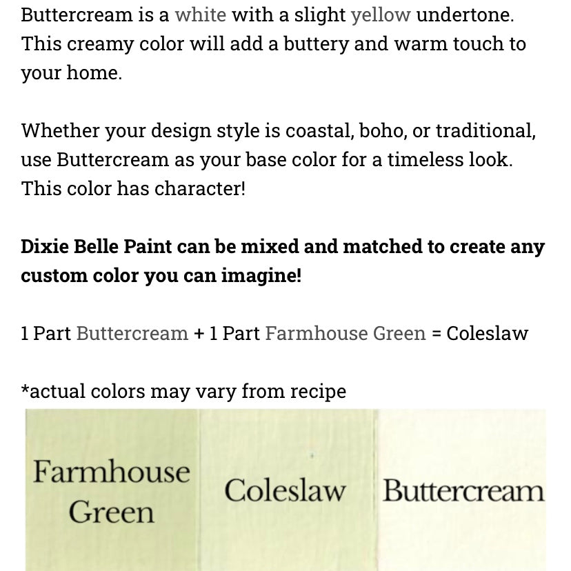 Buttercream  / Dixie Belle Chalk Mineral Paint
