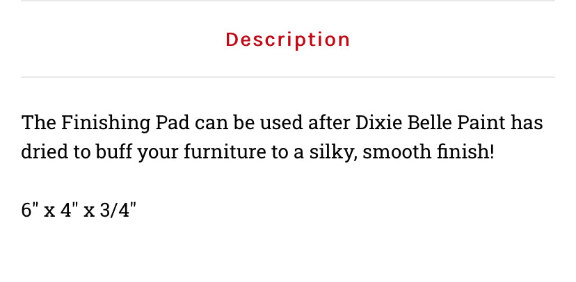 Finishing Pads  / Dixie Belle Chalk Mineral Paint