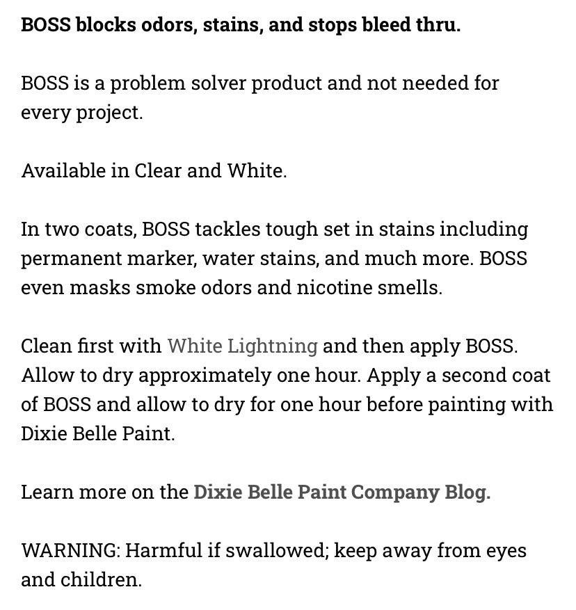 BOSS  / Dixie Belle Chalk Mineral Paint