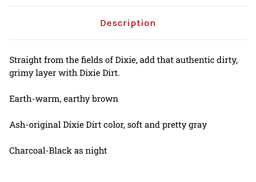 Dixie Dirt / Dixie Belle Paint