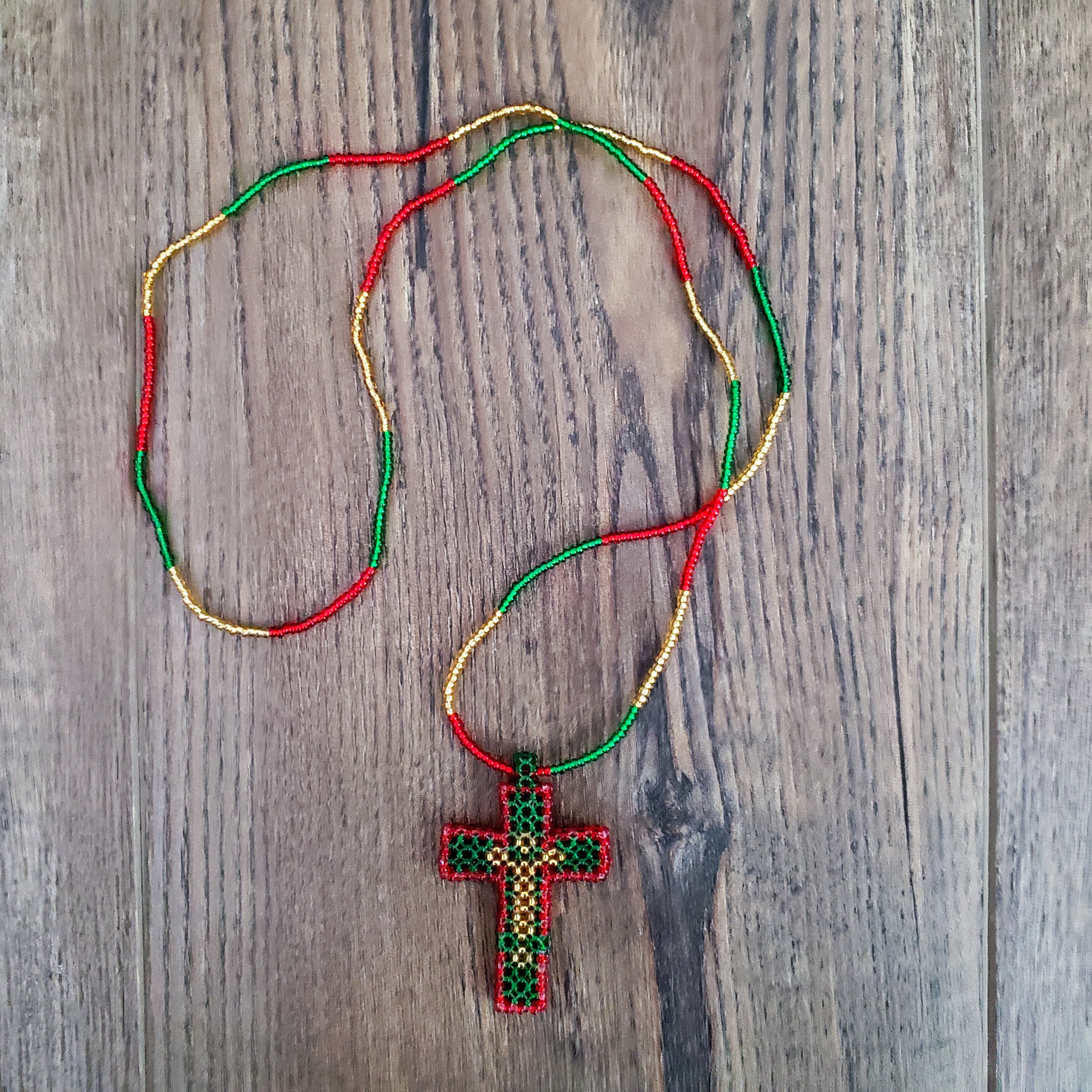 Beaded Cross Necklace